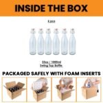 FastRack 33 oz Swing Top Glass Bottles (Pack of 6) | Clear Flip-Top Airtight Bottles with Resealable Grolsch-Style Caps | Reusable Glass Bottles for Kombucha, Beer, Mead, Soda, Vinegar & Olive Oil - Image 3