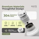 White Prime Mate Thermos 1.2L – Stainless Steel Double Wall Vacuum Bottle with Precision Spout & Handle, Large Insulated Water Bottle for Yerba Mate - Image 4