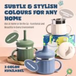 Jumble Dream Baby & Toddler Stainless Steel Sippy Cup Silicon Training Stainless Steel Kids Cups with Straw, Babies Tumbler with Straw No Spill | 6-24 Month Toddler Sippy Cup (Sage Breeze) - Image 3