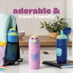 Ello Ellies 12oz Vacuum Insulated Stainless Steel Kids Water Bottle with Straw and Built-in Carrying Handle and Leak-Proof Locking Lid for School Backpack, Lunchbox and Outdoor Sports, Dino - Image 4
