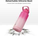 BJPKPK Water Bottle with Straw Lid, 24oz Vacuum Insulated Water Bottles, Metal Stainless Steel Thermo for Sports, Travel, BPA Free Leak Proof Thermo, Cups, Flasks, Tumblers,Cherry - Image 5