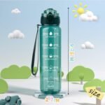 OLDLEY 17oz Kids Water Bottle for school Girls Boys, Motivational Water Bottles With Silicone Straw, Leak-Proof Tritan BPA-Free, Reusable water bottles for kids, Trout Green - Image 4