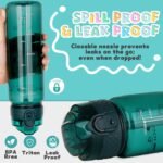 OLDLEY 17oz Kids Water Bottle for school Girls Boys, Motivational Water Bottles With Silicone Straw, Leak-Proof Tritan BPA-Free, Reusable water bottles for kids, Trout Green - Image 6
