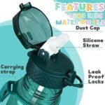 OLDLEY 17oz Kids Water Bottle for school Girls Boys, Motivational Water Bottles With Silicone Straw, Leak-Proof Tritan BPA-Free, Reusable water bottles for kids, Trout Green - Image 8