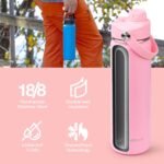 ThermoProof Double-Walled Vacuum Insulated Stainless Steel Water Bottle - Wide Mouth with Chug & Spout Lids, Dishwasher Safe, Reusable, Leakproof, Hot & Cold for Men, Women & Kids - 22oz, Pink - Image 3