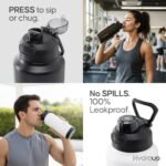 HYDROUP 24oz/32oz Vacuum Insulated Stainless Steel Water Bottle with 2-in-1 Spout Lid, Leakproof Reusable Travel Bottle for Hot and Cold Drinks - Image 4