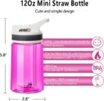 AceCamp 12oz Small Water Bottle 2 Pack with Straw for Kids and Adults BPA Free Tritan Sports Fitness Bottle Leak-Proof Durable Pink 2pcs - Image 5