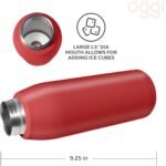 OGGI Freestyle Stainless Steel Insulated Water Bottle- Double Wall Vacuum Insulated, Travel Thermos, 23oz(680ml), Red - Image 4