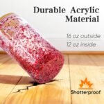 BGRAING 6 Pack 16 oz Acrylic Snow Globe Tumbler Double Wall Plastic Snowglobe Tumbler Cups with Pre-Drilled Hole, 100% Leak Proof, with Bamboo Lids & Clear Lid, for Snow Globe Glitter DIY Gift - Image 6