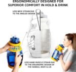 Large 1 Gallon Water Bottle/Jug with Time Marker, Straw & Sleeve – BPA-Free Tritan, Dishwasher Safe, Motivational Quotes, for Gym & Sports (128 oz) - USA Joyous Sun (White) - Image 3