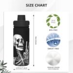 Mount Hour Rock and Roll Skull Skeleton 18 OZ Insulated Stainless Steel Bottles, Hippie Sports Water Tumbler with Lid Unisex Insulated Water Cup for Outdoor Sports Hiking Cycling﻿ - Image 3