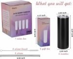 Wzaytia 4 Pack 20 Oz Straight Skinny Tumblers,Individually Gift Boxed Stainless Steel Slim Skinny Tumbler Set Bulk, 20 Oz Insulated Slim Thin Travel Tumbler Cup for Diy, Black - Image 3