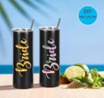 Wzaytia 4 Pack 20 Oz Straight Skinny Tumblers,Individually Gift Boxed Stainless Steel Slim Skinny Tumbler Set Bulk, 20 Oz Insulated Slim Thin Travel Tumbler Cup for Diy, Black - Image 4