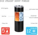 Wzaytia 4 Pack 20 Oz Straight Skinny Tumblers,Individually Gift Boxed Stainless Steel Slim Skinny Tumbler Set Bulk, 20 Oz Insulated Slim Thin Travel Tumbler Cup for Diy, Black - Image 5