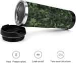 GFLFMXZW Green Army Digital Camouflage Print Tumbler Stainless Steel Tumbler with Lid And Straw Insulated Tumblers Double Wall Vacuum Water Bottle Travel Coffee Mug Gifts for Women Men - Image 4