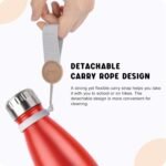 Mollcity Small Water Bottles for Kids -9 oz Stainless Steel Vacuum Insulated Leak Proof Water Bottle for School Cola Shape Mini Water Bottle for Girls(Red) - Image 4