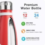 Mollcity Small Water Bottles for Kids -9 oz Stainless Steel Vacuum Insulated Leak Proof Water Bottle for School Cola Shape Mini Water Bottle for Girls(Red) - Image 5