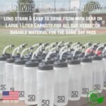 50 Strong 1 Liter Water Bottle with Straw – 18-Pack Easy-Squeeze Sports Bottles with Long Straw & Built-In Finger Grip – BPA-Free & Made in USA – Ideal for Hockey & Team Sports - Image 3