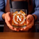 Jmugmt Personalized Whiskey Glasses Gifts for Men, Letter N Initial Whiskey Glass, Christmas Birthday Gifts for Men Husband Brother Dad, 10 OZ Old Fashioned Glass with Gift Box(Letter N) - Image 3