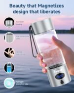 Hydrogen Water Bottle - 5000 PPB in 8 Minutes, Cyclic Mode for 8 Hours, Self Clean, Aluminum & Glass, 360ml Capacity, for Travel, Sports, Office, Home (Silver, 12Oz) - Image 6