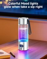 Hydrogen Water Bottle - 5000 PPB in 8 Minutes, Cyclic Mode for 8 Hours, Self Clean, Aluminum & Glass, 360ml Capacity, for Travel, Sports, Office, Home (Silver, 12Oz) - Image 7