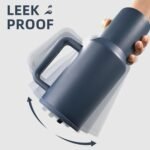 40 oz Insulated Tumbler with Handle,Flip Straw,Lid & Rubber Base Stainless Steel Water Bottle - Leak Proof Vacuum Insulated Mug BPA Free Reusable Travel Cup Gifts for Women/Men (Darkblue 40oz) - Image 3