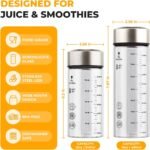 Sursip 16 oz Glass Juice Bottles – 4 Pack Wide Mouth Borosilicate Glass Bottles with Lids – Heat-Resistant, BPA Free, Leakproof & Reusable for Juicing, Smoothies, Milk, Protein, Water - Image 4