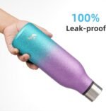 Konokyo Insulated Water Bottle with Strap,18 oz Double Wall Stainless Steel Vacuum Bottles Metal Water Flask,Sparkling Purple Green - Image 5