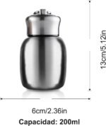 Mini 7 oz Stainless Steel Water Bottle, Small Vacuum Insulated Leak Proof Sport Tumbler Cup Hot and Cold Water Bottle for Women Girls Kids Gift Milk Tea Lunch (Silver) - Image 4