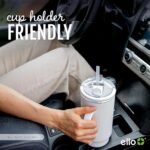 Ello Port 40oz Tumbler with Carry Loop & Integrated Handle, Vacuum Insulated Stainless Steel Reusable Water Bottle, Travel Mug with Leak Proof Lid & Straw, Perfect for Iced Coffee & Tea, White - Image 7