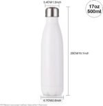PYD Life 17 OZ Sublimation Sports Water Bottles Blanks White Stainless Steel Tumbler Vacuum Flasks with Lid for Tumbler Heat Press Sublimation Oven Printing 4 Pack - Image 3