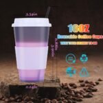 Chordobe Hot Color Changing Reusable Cups 9 Pack 16 oz Bulk Plastic TO-GO Coffee Cups with Lids - Travel Tumblers for Kids and Audlts - Image 3