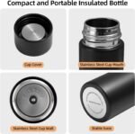 5 oz Mini Water Bottle Cute Water Bottle - Insulated Stainless Steel Bottle - Keeps Cold for 12 hours, Hot for 6 hours - Sparkling Pink - Image 3