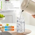 Akamino 4 Set Glass Juice Bottles,12 Oz Wide Mouth Glass Shaker Bottle with Stainless Steel Lids and Scale,Reusable Empty Drink Containers with Sleeve Brush for Milk Tea,Smoothies,Beverage - Image 4