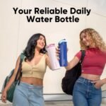 ENCOOL Leakproof Insulated Water Bottle with Straw Dual-Sip Water Bottle Bag-Safe Design for Work, Commute & Gym – Keeps Drinks Cold All Day, 40 oz, Misty Grey - Image 9