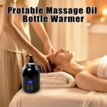 Flylin Massage Oil Warmer, Temperature Control Lotion Bottle Warmer Heater with Two Oil Bottle, Smart Touch Key Digital Massage Oil Heater for SPA/Salon/Barber Shops/Home - Image 3