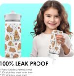 Capybara Gifts for Kids - 16oz Capybara Water Bottle with Straw Lid, Stainless Steel Insulated Bottle, Leak Proof, BPA-Free, Capybaras Cup for School, Travel, Kawaii Gift Cup Children Birthday(1pc) - Image 4