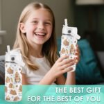 Capybara Gifts for Kids - 16oz Capybara Water Bottle with Straw Lid, Stainless Steel Insulated Bottle, Leak Proof, BPA-Free, Capybaras Cup for School, Travel, Kawaii Gift Cup Children Birthday(1pc) - Image 5