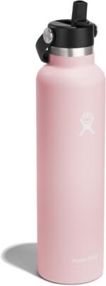 Hydro Flask Water Bottle - Insulated Stainless Steel - Straw Lid, Non Spill, Leakproof 24 Oz Trillium Pink - Image 3