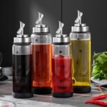 Glass Olive Oil Dispenser Bottle Shatterproof and Leakproof with Stainless Steel Spouts High Temperature Resistant 17oz Cooking Oil and Vinegar Cruet Dispenser - Image 3