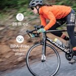 Schwinn Reflective Insulated Water Bottle with Holder for Bicycle, 26 oz, BPA-Free, Dual-Stage Nozzle, Easy Squeeze, Cage Easily Mounts to Bike, Night Visibility, Bike Water Bottle Holder Combo - Image 4