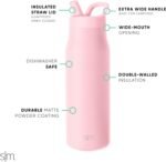 Simple Modern Water Bottle with Straw lid | Insulated Stainless Steel Thermos | Reusable Travel Water Bottles for Gym & Sports | Leak Proof & BPA Free | 34oz, Blush - Image 4