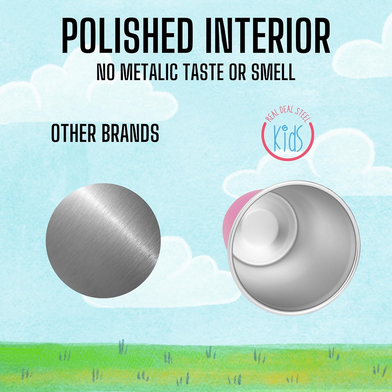 Stainless Steel Kids Cups - Set of 8 Rainbow Colored Metal Cups for Children and Toddlers, Premium 10 oz Drinking Glasses in Fun Colors, BPA Free, Unbreakable (Rainbow (8 Pack)) - Image 3