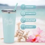 The Navy Knot Bridesmaid Tumbler Cup – Seamist Mint, Vacuum Insulated Stainless Steel, Personalized Bridal Shower Gift, Bachelorette Party, Bride Travel Mug, Keeps Drinks Hot or Cold - Image 3