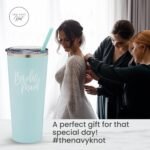 The Navy Knot Bridesmaid Tumbler Cup – Seamist Mint, Vacuum Insulated Stainless Steel, Personalized Bridal Shower Gift, Bachelorette Party, Bride Travel Mug, Keeps Drinks Hot or Cold - Image 4