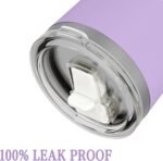 SILICANICE 20oz Vacuum Insulated Tumbler - Double Wall Stainless Steel Coffee Mug with Removable Flip Spout & Straw, BPA Free, Car Cup Holder Compatible - Gym/Office/Travel/Home-Lilac - Image 3