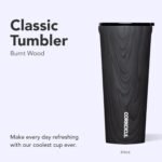 Corkcicle Classic Tumbler - Insulated Stainless Steel Travel Cup - Cold & Hot Drinks - Reusable - Durable - Spill Proof Lid - Non-Slip Silicone Base - Easy Grip - BPA Free - 24 oz - Burnt Wood - Image 3