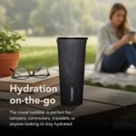 Corkcicle Classic Tumbler - Insulated Stainless Steel Travel Cup - Cold & Hot Drinks - Reusable - Durable - Spill Proof Lid - Non-Slip Silicone Base - Easy Grip - BPA Free - 24 oz - Burnt Wood - Image 5