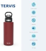 Tervis Powder Coated Stainless Steel Triple Walled Insulated Tumbler Travel Cup Keeps Drinks Cold, 32oz with High Performance Lid, Deepwater Blue - Image 3