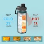 SASEUM Kids Sport Water Bottle 18oz Stainless Steel Double Wall Vacuum Thermal Mug with Leak Proof Spout Lids, Wide Mouth Metal Insulated Water Jug for Gym and Travel,Blue - Image 5